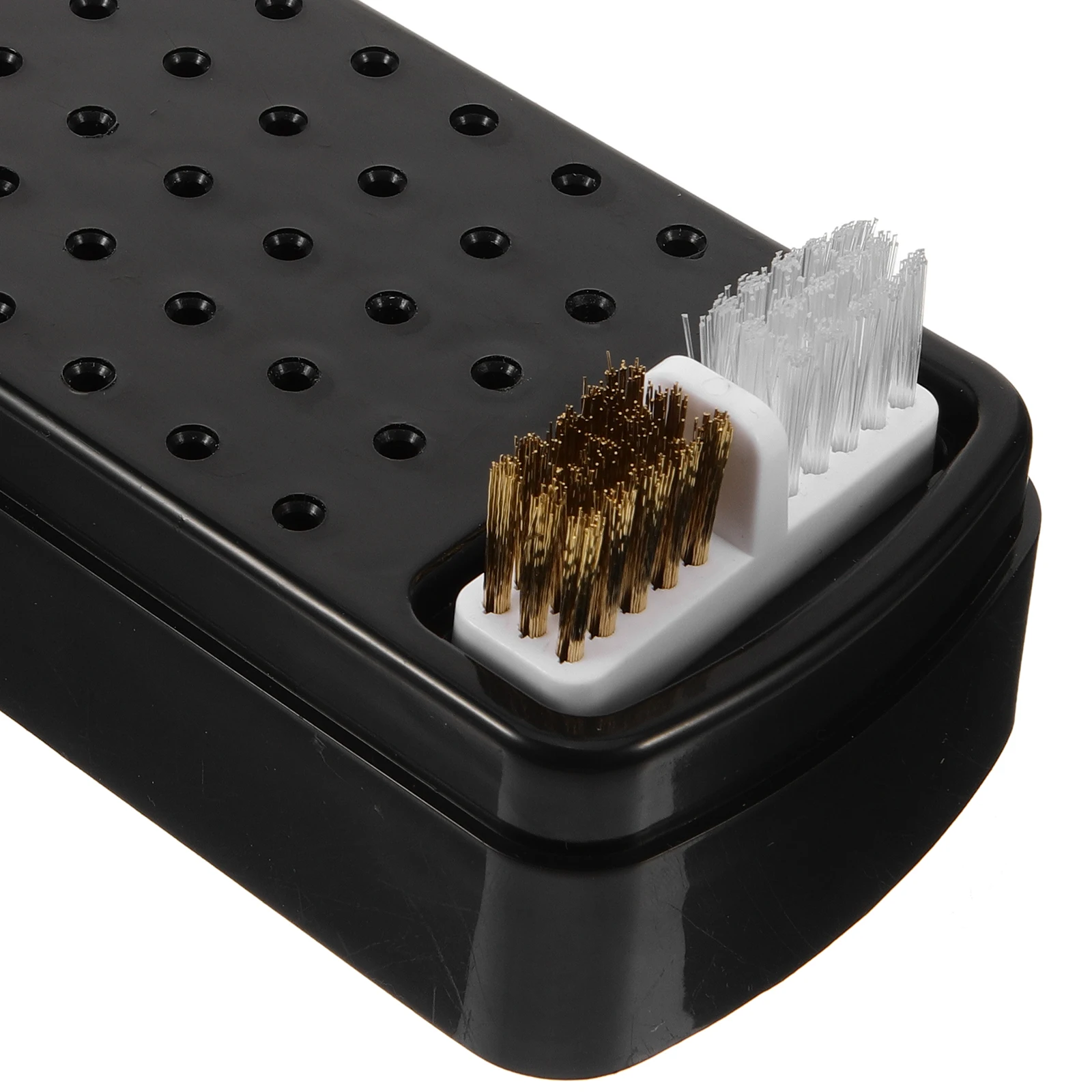 

30-Hole Drill Bit Storage Box Multi-Hole Plastic Nail Bit Holder With Cleaning Brush Sturdy Dustproof Organizer For Manicure