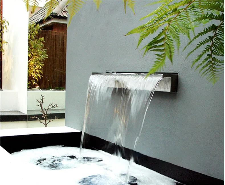Customized 30-200cm Stainless Steel Wall Water Cascade for Outdoor Swimming Pool Elegant Waterfall Effect