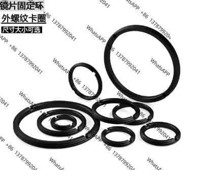 Optical Lens Fixing Pressure Ring Lens Locking Ring with Clamping Groove External Thread Aluminum Alloy Mounting Ring Black