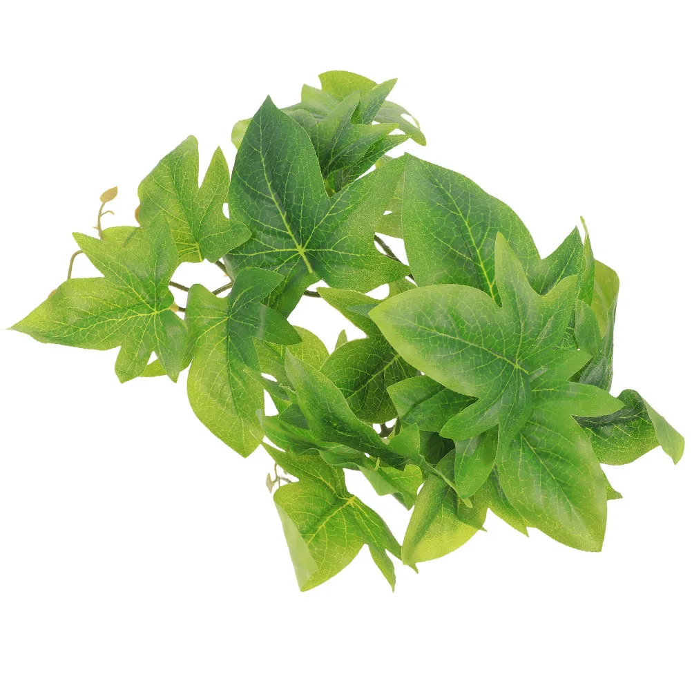 

Green Artificial Hanging Leaf Ornament Lifelike Plant Reptile Tank Hideout Terrarium Reptile Plants Plants Indoor Live