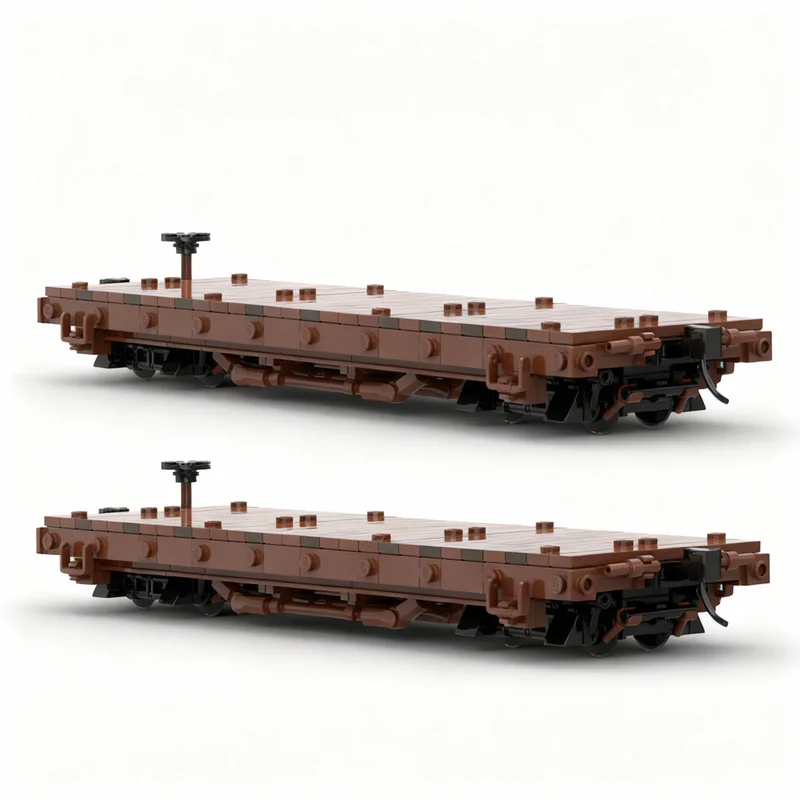 319pcs MOC Train D&RGW Reinforced Rail Flat Car Narrow Gauge Model Building Blocks Architecture Christmas Gifts Toy Creative Art