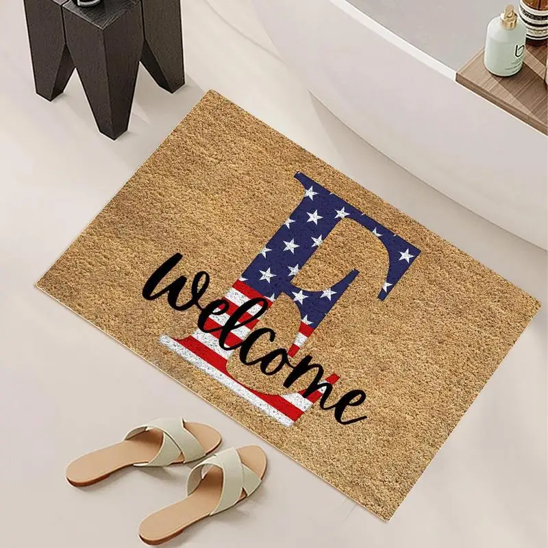 American Flag Door Mat Patriotic American Flag Door Mat 60X40cm Non Slip Red White And Blue Welcome Rug Independence Day Door