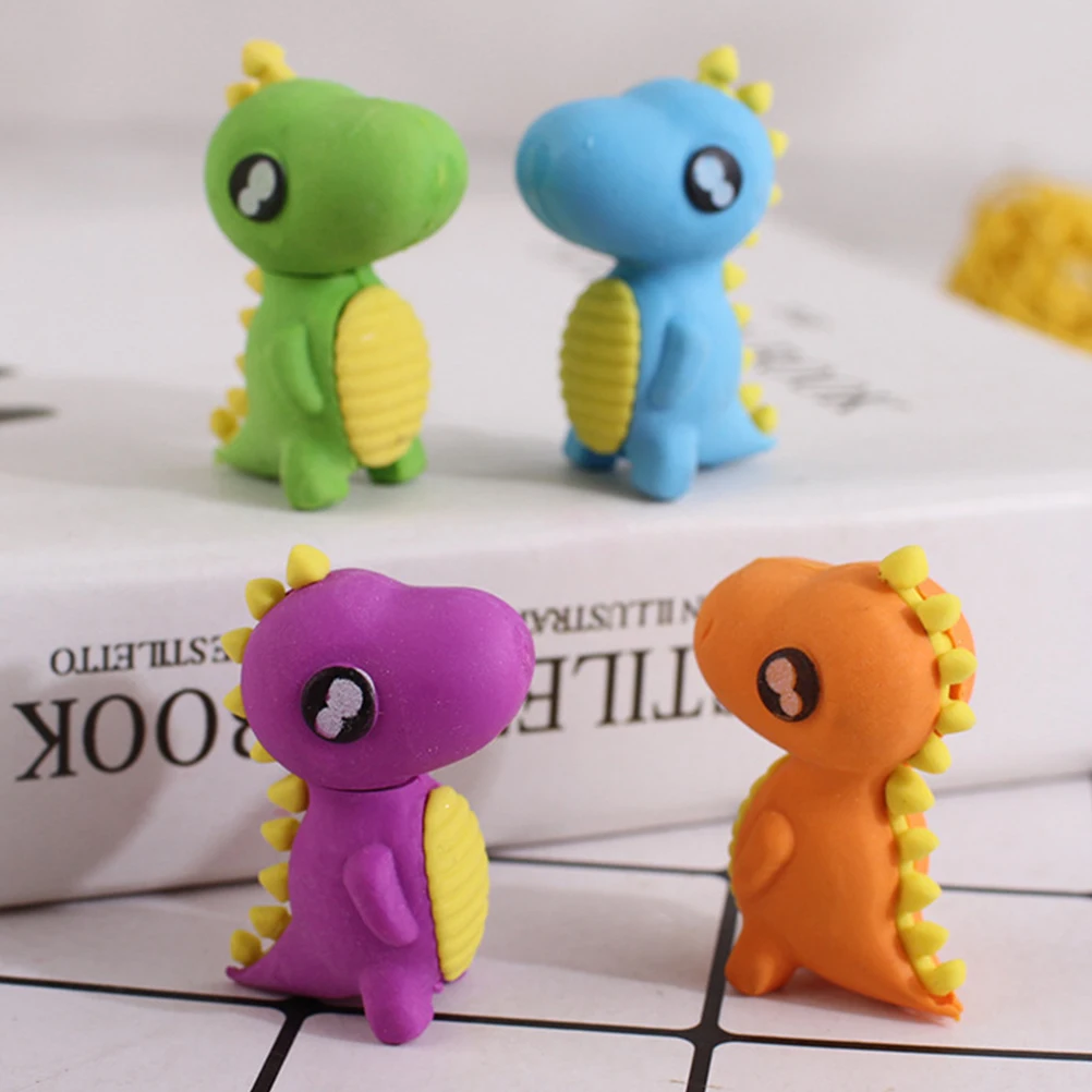

48 Pcs Dinosaur Erasers Mini Stationery for Kids Classroom Bulk Tiny Dinosaurs Safe Environmental Student Supplies