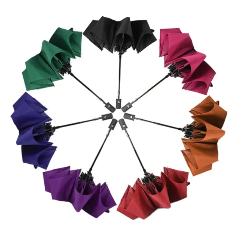 Promotional Printed Logo Automatic Folding Umbrella Gift Set with Waterproof Bag and Gift Box