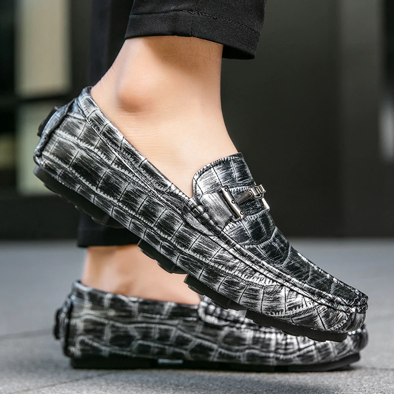 MAEDEF رجل أحذية خفيفة بدون كعب أحذية مسطحة الرجال عادية بولي أحذية أحذية من الجلد مريحة المضادة للانزلاق تنفس الذكور القيادة أحذية مشي #2