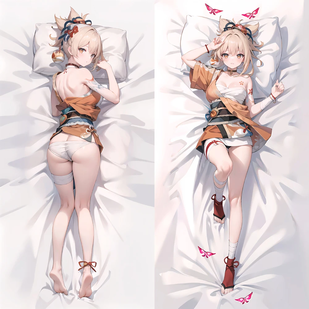 

Новая наволочка с рисунком Genshin Impact, наволочка Yoimiya Dakimakura, настраиваемая Аниме игра, обнимающая подушка для тела