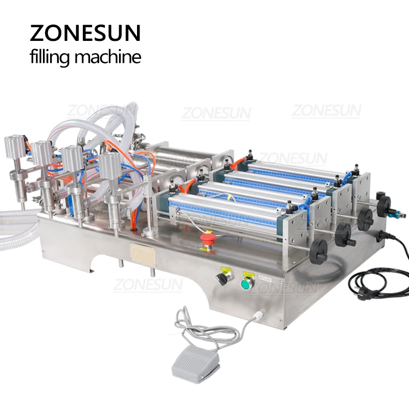 ZONESUN Pneumatic Bottle Filling Machine Dispenser Filler Machinery For Oil Water Perfume Food Beverage With High precision