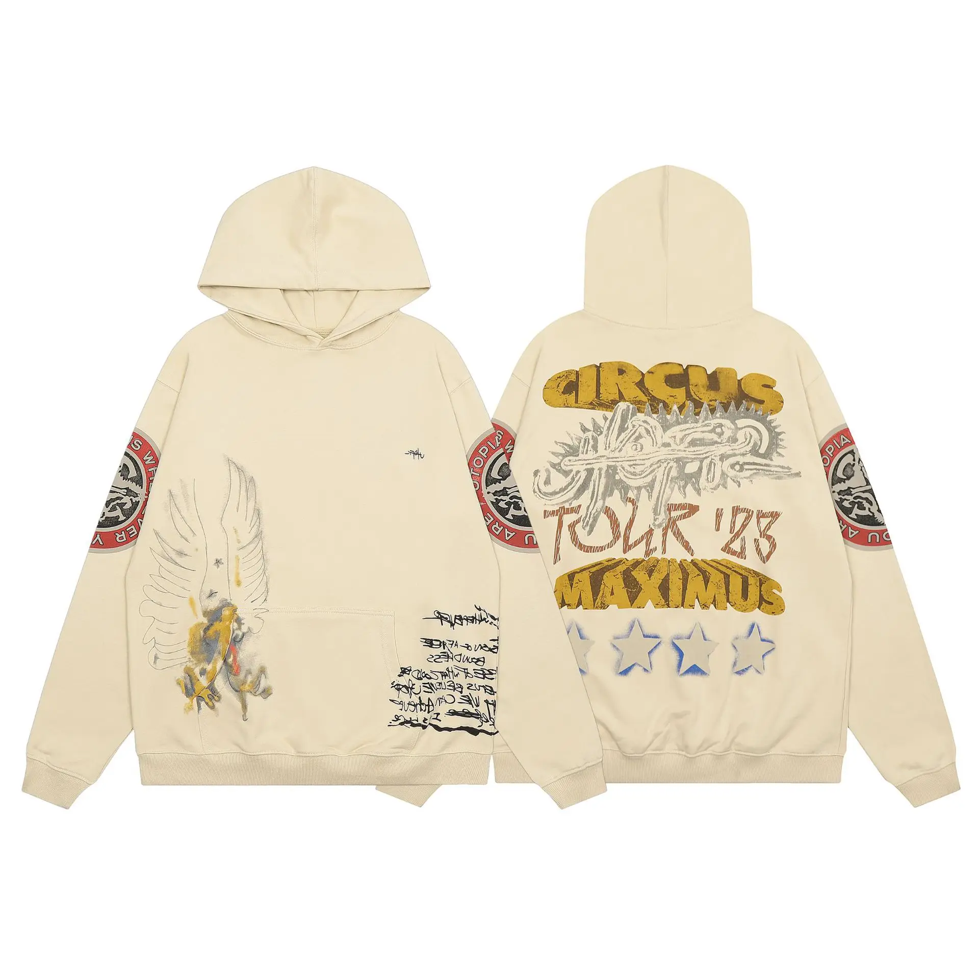 

New Fashion American Street Cactus Jack Hoodie Graffiti Printed Sweatshirt Y2K High Street Hip Hop Harajuku Cactus Jack Pullover