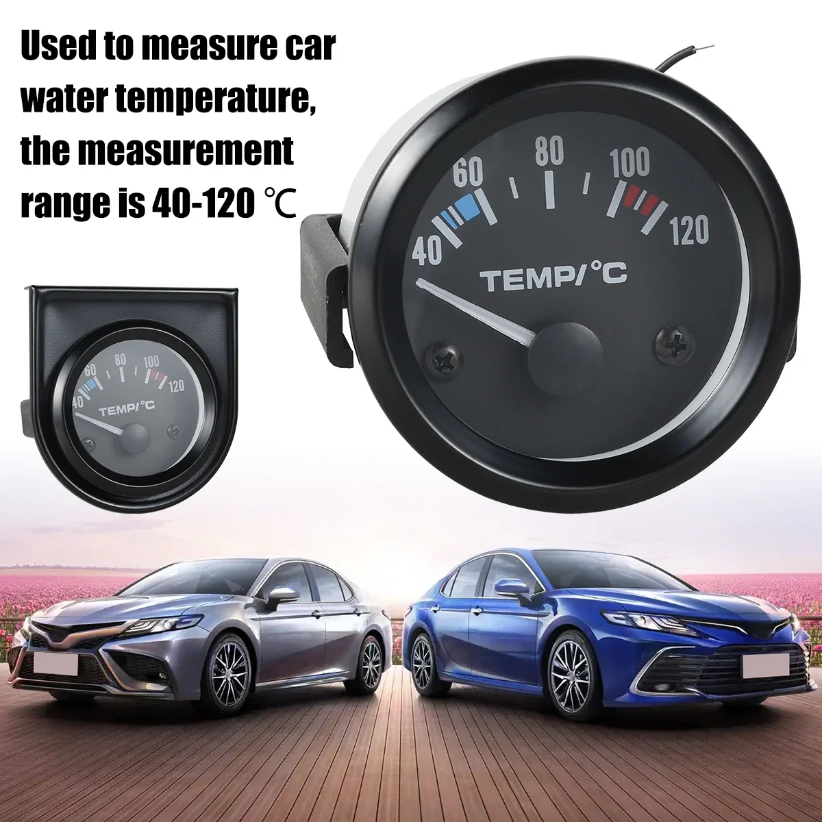 NOWY cyfrowy miernik temperatury wody w samochodzie 40-120 ℃   Led 2 "52mm uniwersalny automatyczny czujnik dostawy motocykla miernik temperatury — zdjęcie 3