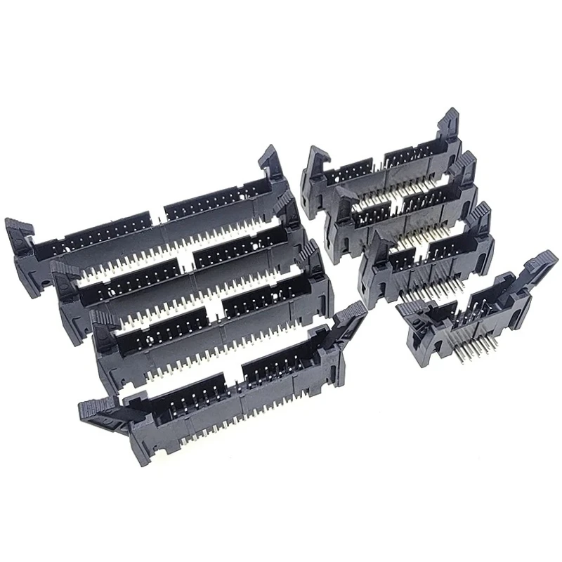 10 PCS IDC Socket Connector DC2 Pitch 2.54mm Straight / Curved Pin 6/10/14/16/20/24/26/30/34/40/50/60/64 Pin Female For FC Cable