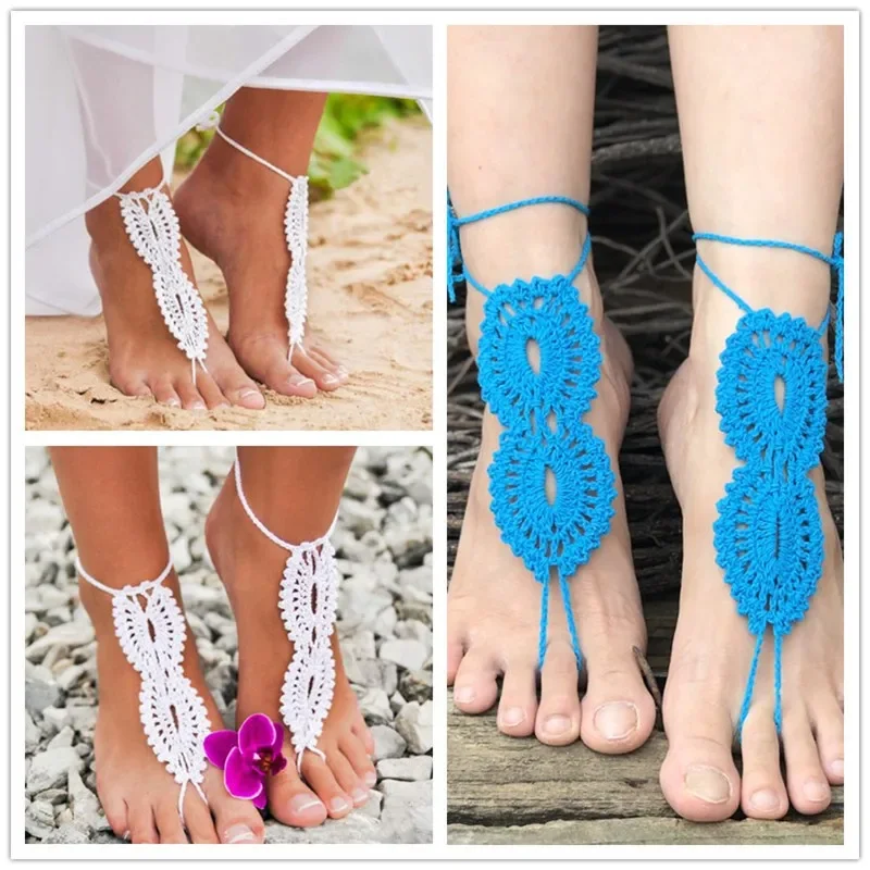 Hot Selling European and American Foot Chains Pure Cotton Handmade Crochet Dance Yoga Special Foot Accessories