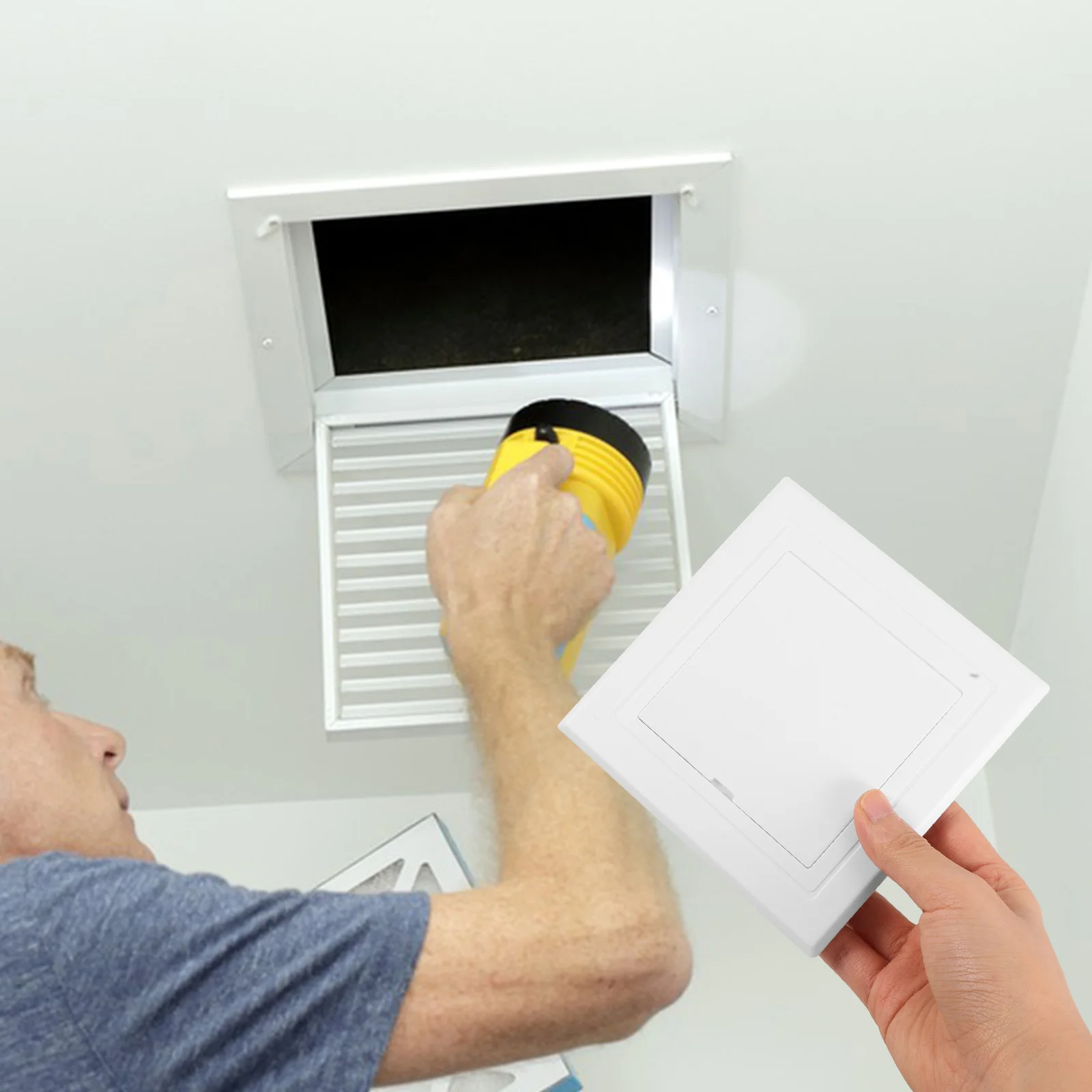 

Ceiling Maintenance Access Panel for Drywall Cover White Abs Open and Close Ventilation