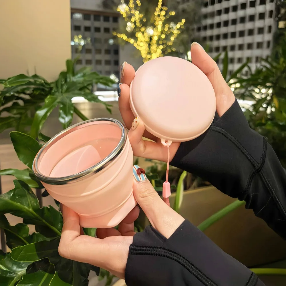 1Pc 180ML Collapsible Silicone Mug Heat Resistant Portable Folding Drinking Cup for Travel Camping Hiking Toothbrush Storage
