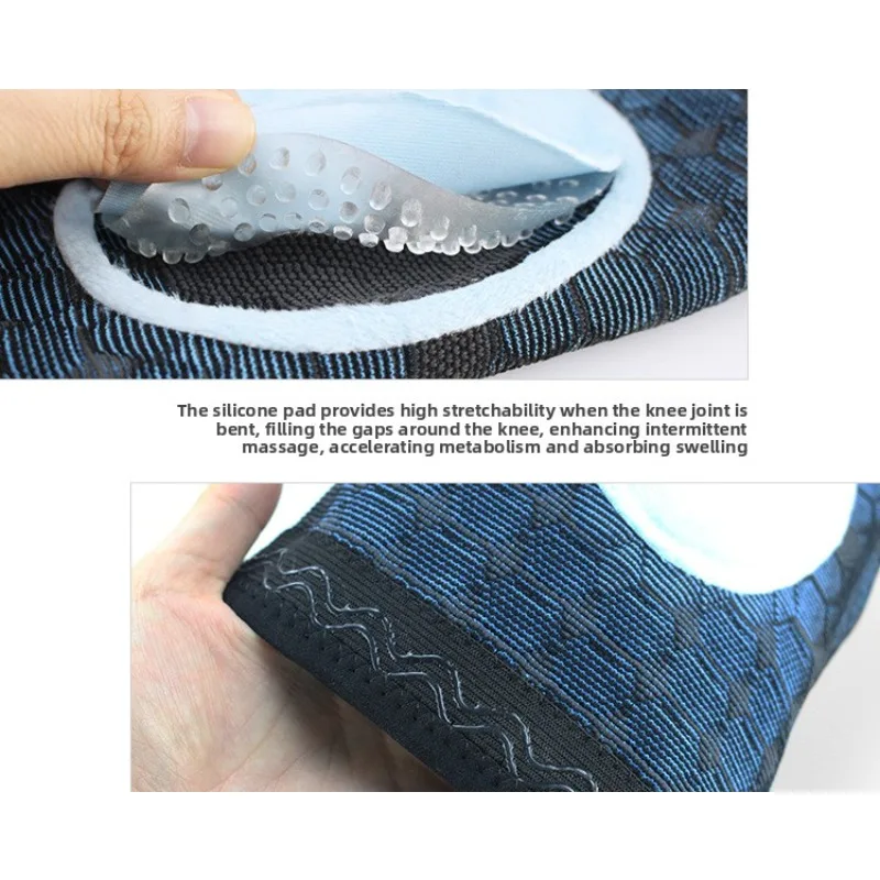 وسادات ركبة رياضية جديدة محبوكة ثلاثية الأبعاد من السيليكون تدعم النايلون قابلة للتنفس للجري وركوب الدراجات والمشي لمسافات طويلة #6