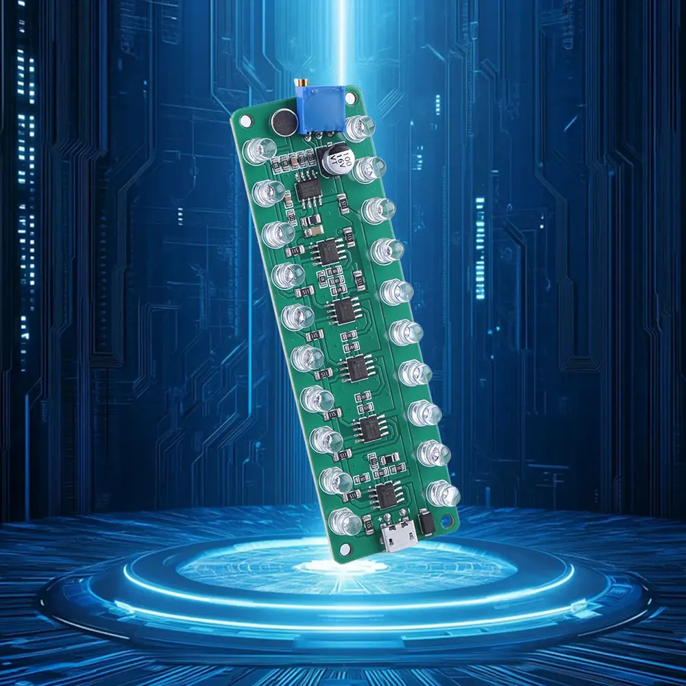 Acoustic Sensing Spectrum Audio Power Amplifier Level Meter LED VU Meter Sound Level Music Spectrum Meter for Test Sound Level