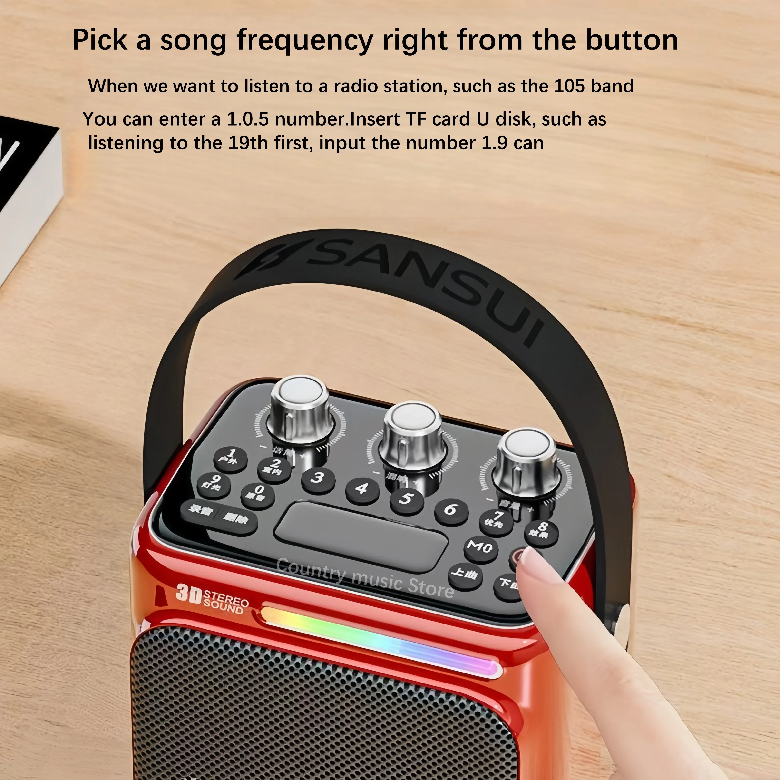 Sansui T80 60 Вт Мощный портативный Bluetooth-динамик KTV для занятий спортом на открытом воздухе с 2 микрофонами TF/USB/AUX Стерео звуковая система Бумбокс