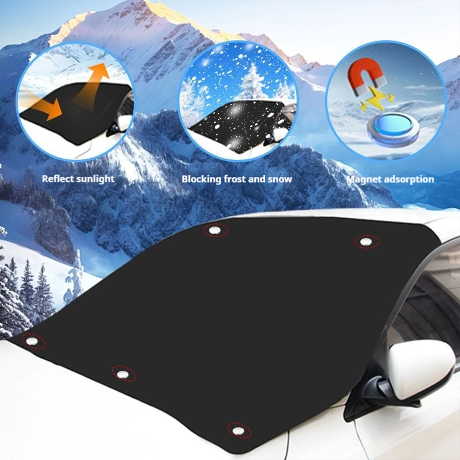 Car Snow Cover Windscreen Snow Cover with Magnet Winter Outdoor Waterproof Car Sun Visor Anti Ice Frost Auto Windshield Sunshade