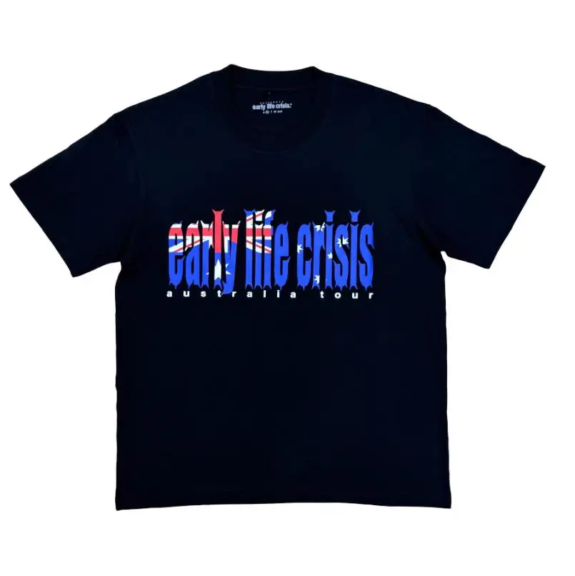 New Men Nettspend Australia Tour Early Life Crisis T Shirts T-Shirt Hip Hop Skateboard Street Cotton T-Shirts Tee Top US F12