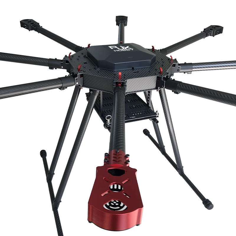 RJX 8 eixos de fibra de carbono multirotor dobrável D rone quadro com trem de pouso de fibra de carbono