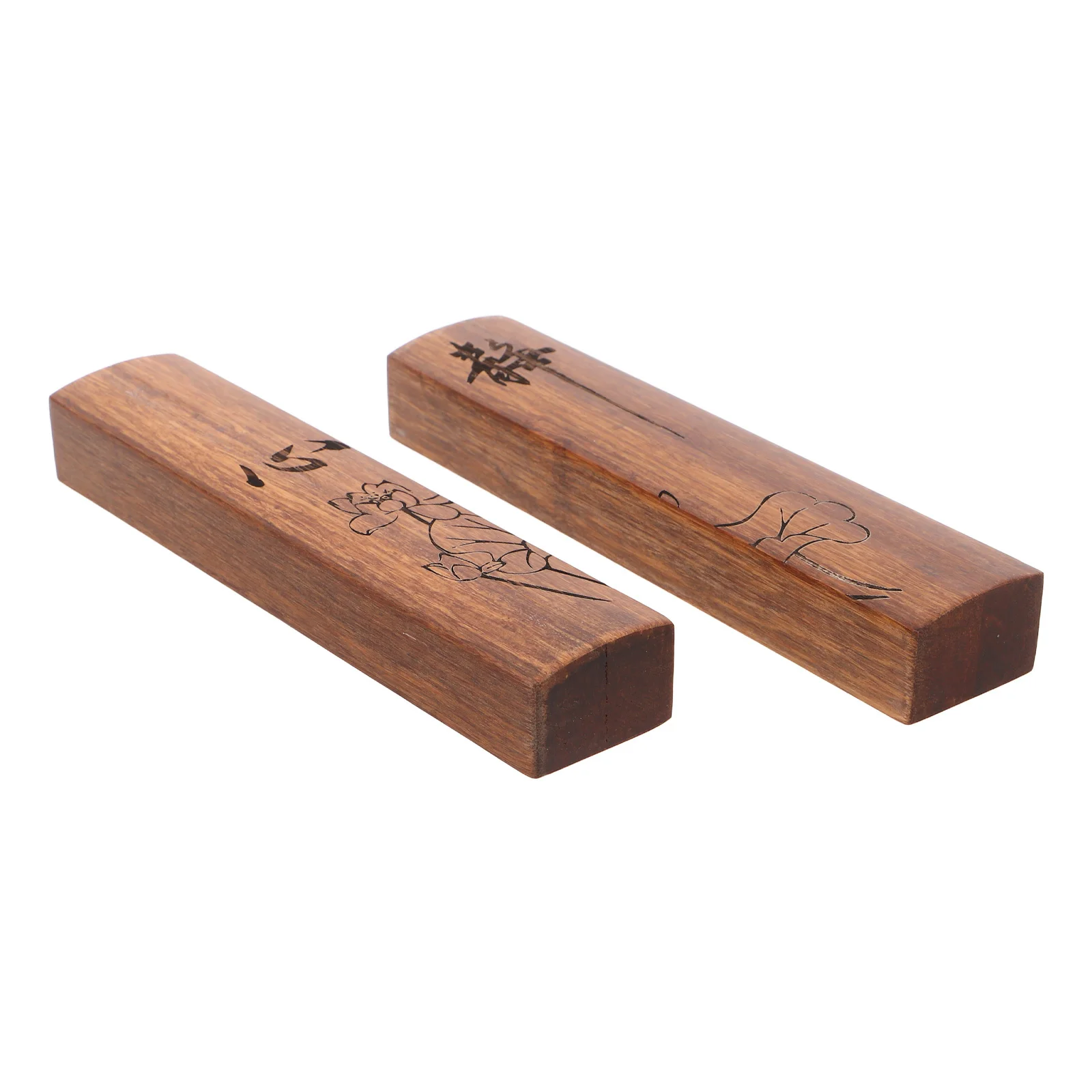 

Solid Wood Bookend Paperweight Natural Grain Finish Desk Office Organizer Stationery Holder Study Room Decoration Tool