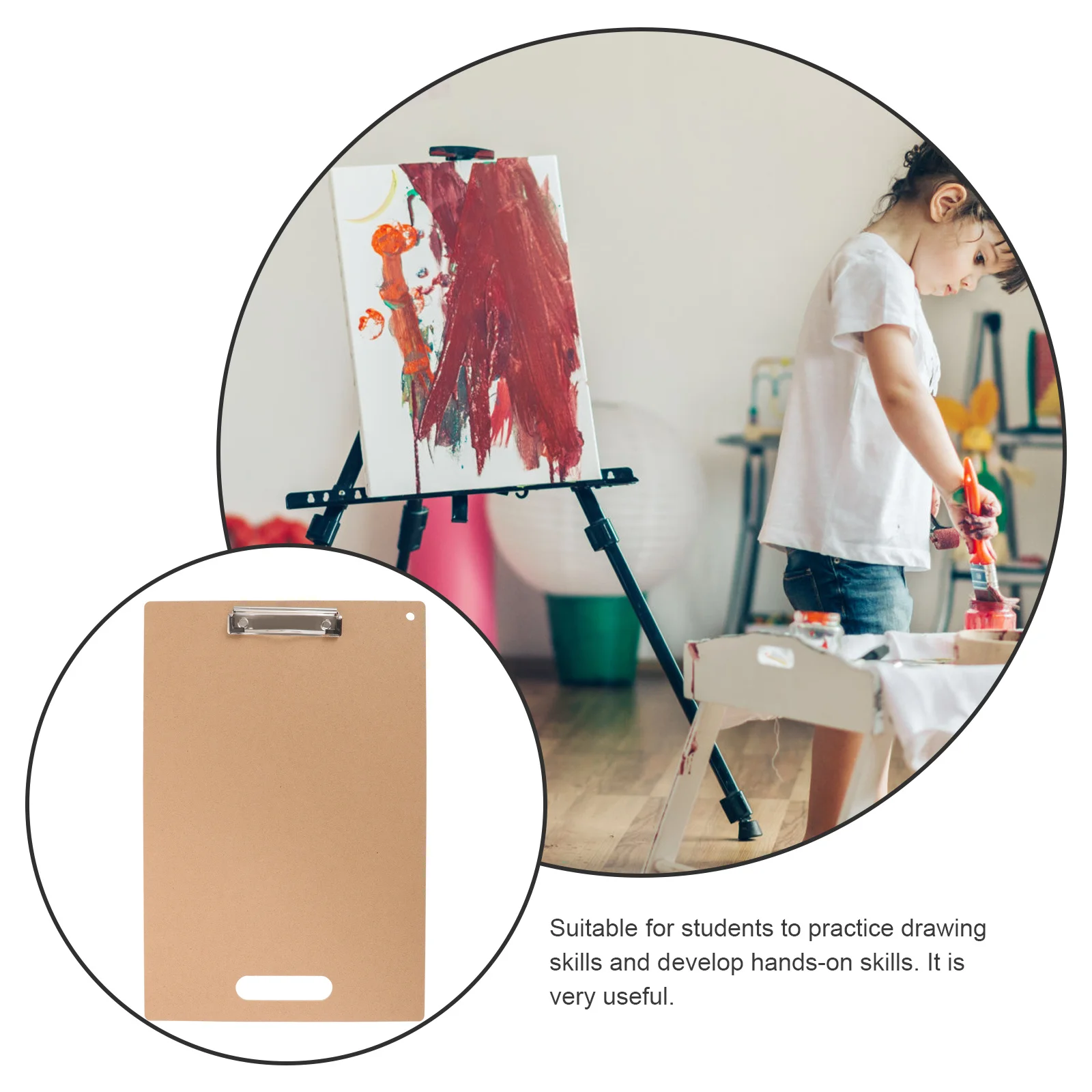 Esboço ultrafino 9x12 Polegada bloco de desenho portátil placa de arte de papel resistente para estudantes artistas estúdio sala de aula clipe placa