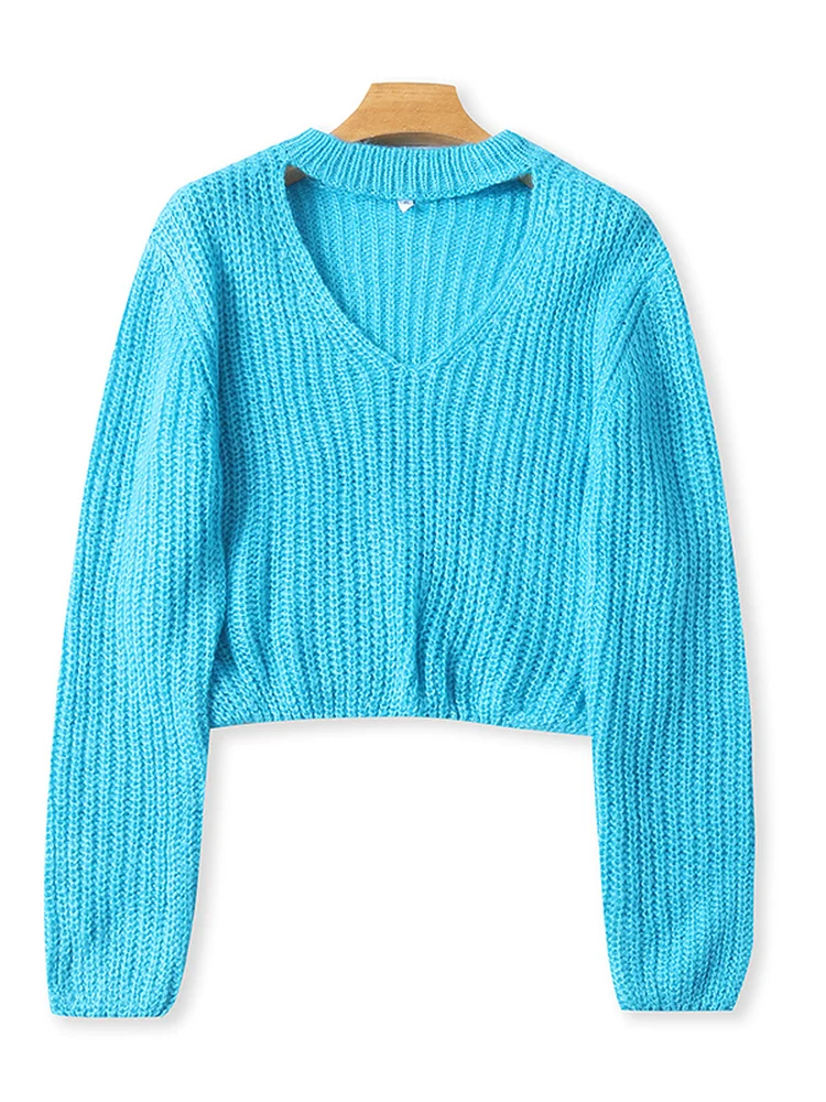 

Faionable Long Sve вязаный свитер с воротником-стойкой, повседневный универсальный свободный женский пуловер, осенний топ