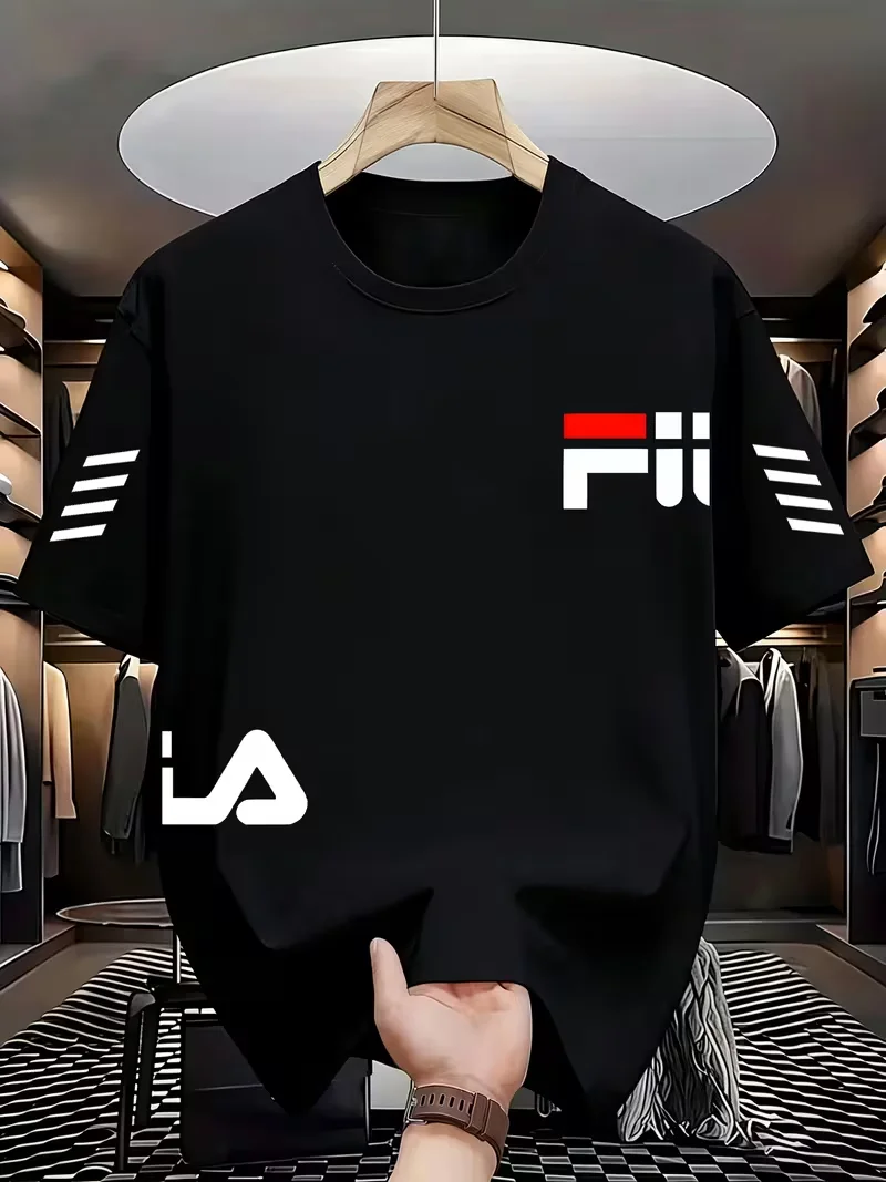 2027 New Sporty Stripe Letter Print T-Shirt Y2K Urban Street Style Unisex O-neck Short Sleeve Fashion Casual Top