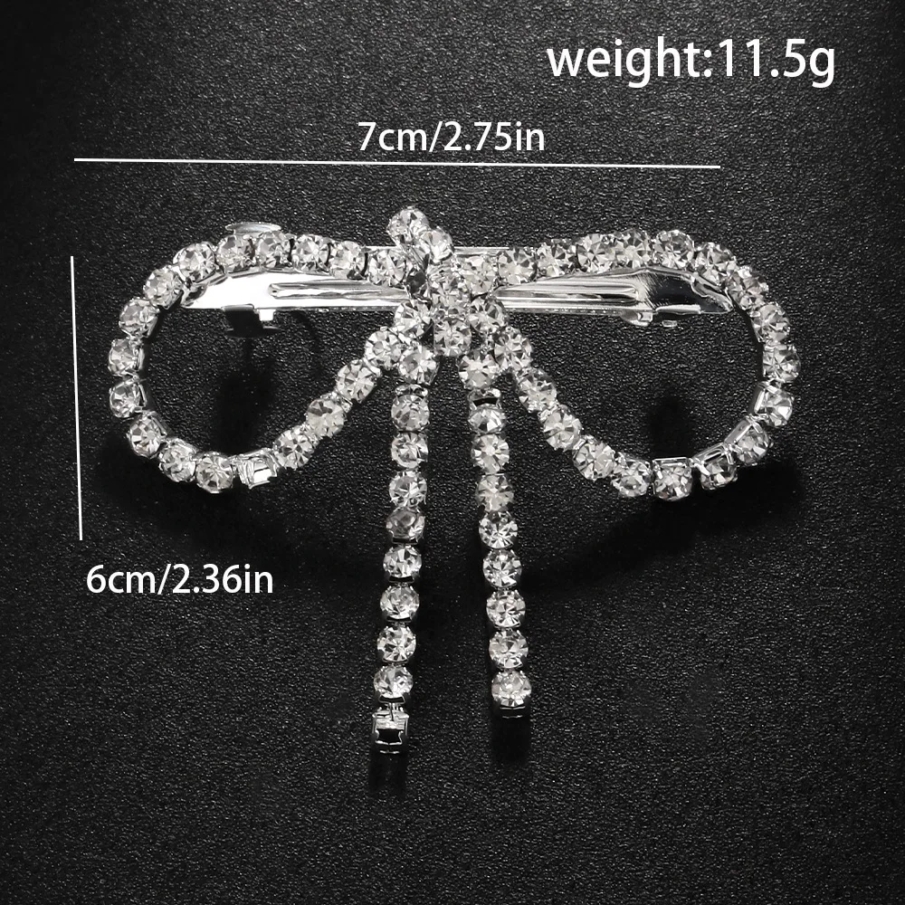 Fashion Butterfly Tassel Hair Clip Rhinestone Elegant Spring Grips Women Ponytail Hairpin Bowknot Headwear