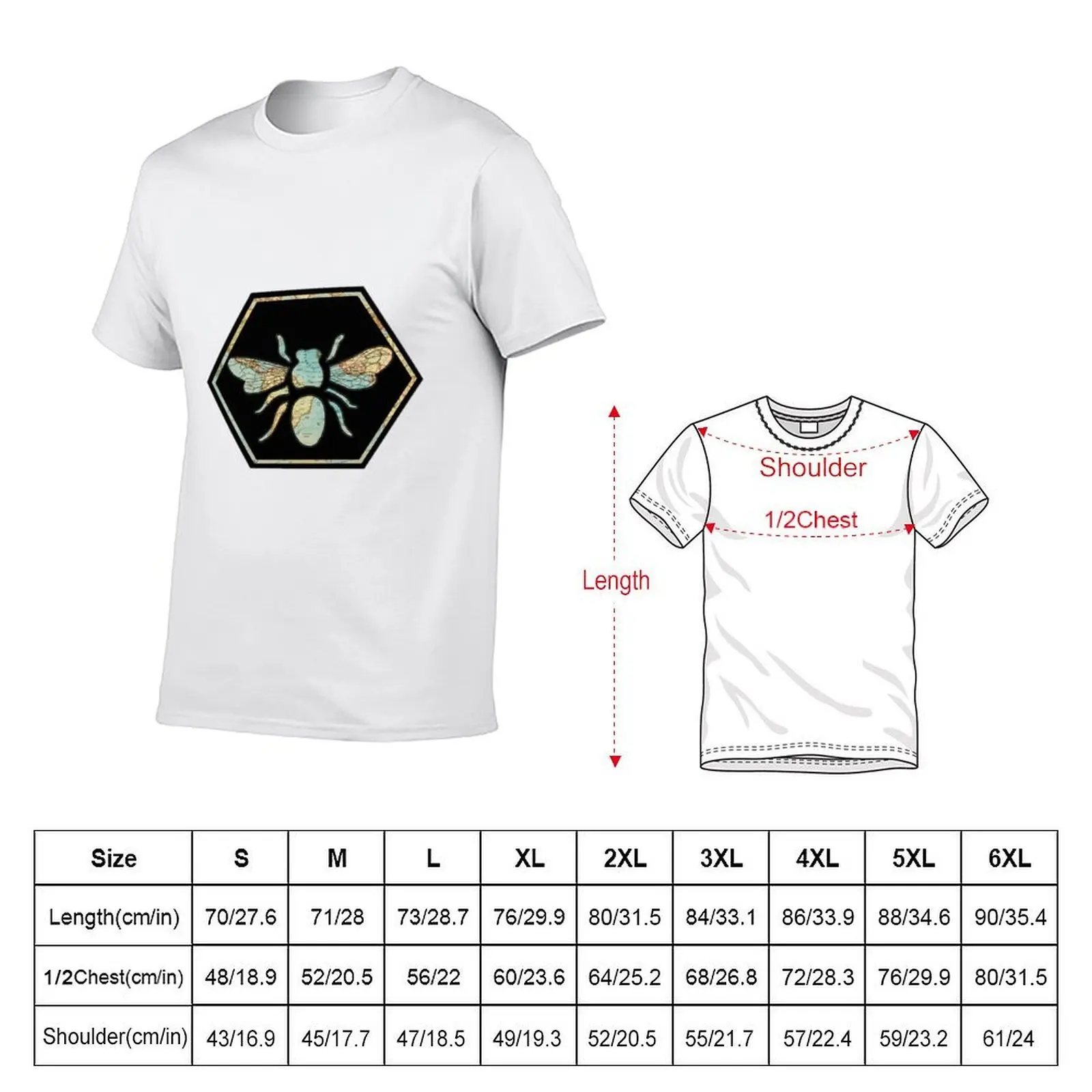 Honey Bee Hexagon T-Shirt All Match Basic Short Sleeve Top