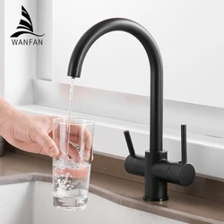 Zwarte Keukenkranen Waterfilter Kranen Keukenkranen Mixer Drinkwater Filter Kraan Aanrecht Kraan Waterkraan WF-0180