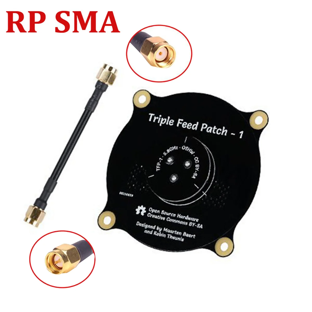 5.8GHz Triple Feed Patch Antenna RP SMA Directional Circularly Polarized Antenna for FPV Fatshark Goggles RC Drone