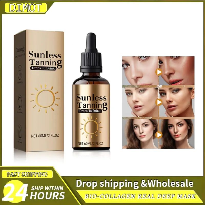 

60ml Sunless Tanning Drops tan No Sun Required to Tanning Drops Naturally To Drink Tanning Drops Boost Melanin for Face & Body
