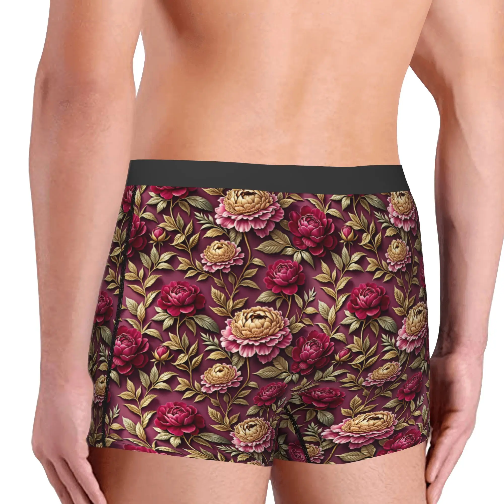 Luxury High 3D Floral Underwear Male Printed Fashion Trend 3D Flowers Boxer Shorts Panties Briefs Soft Underpants