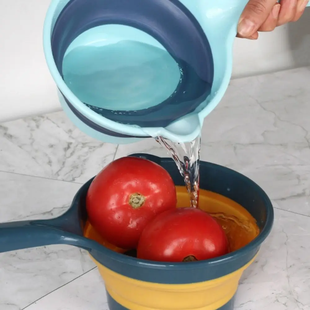 Creative Folding Water Scoop Suspensible Long Handle Kitchen Water Ladle Portable Large Capacity Water Dipper Household