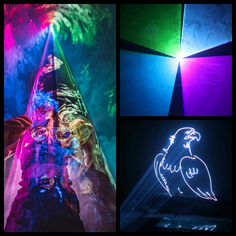 6W RGB Full Color 3D Animation Effect Laser Scanner Light App Bluetooth Control for DJ Disco Party Bar Wedding Stage Lighting