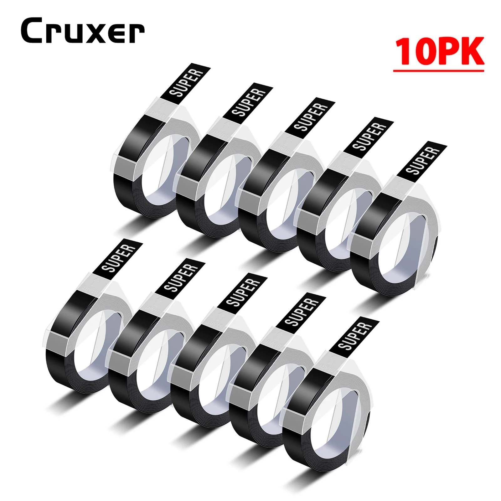 

5/10PK 9mm/12mm Labels Compatible for Dymo 3D Embossing Label Tape 520109 520106 521209 For DYMO Organizer Xpress Pro 12965 1550