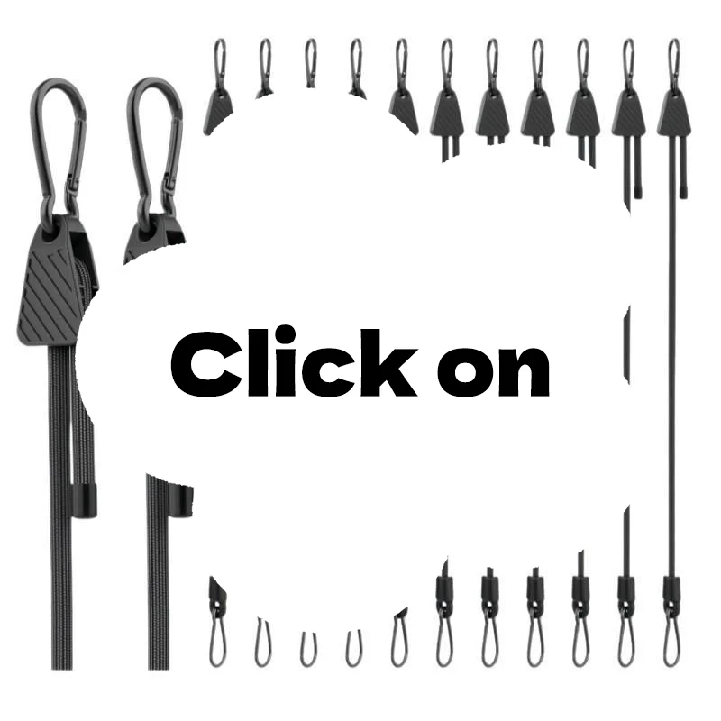 1M/1.2M Heavy Duty Elastic Bungee Cord with Carabiner Hook for Luggage Packing Travel Camping Cargo Securing