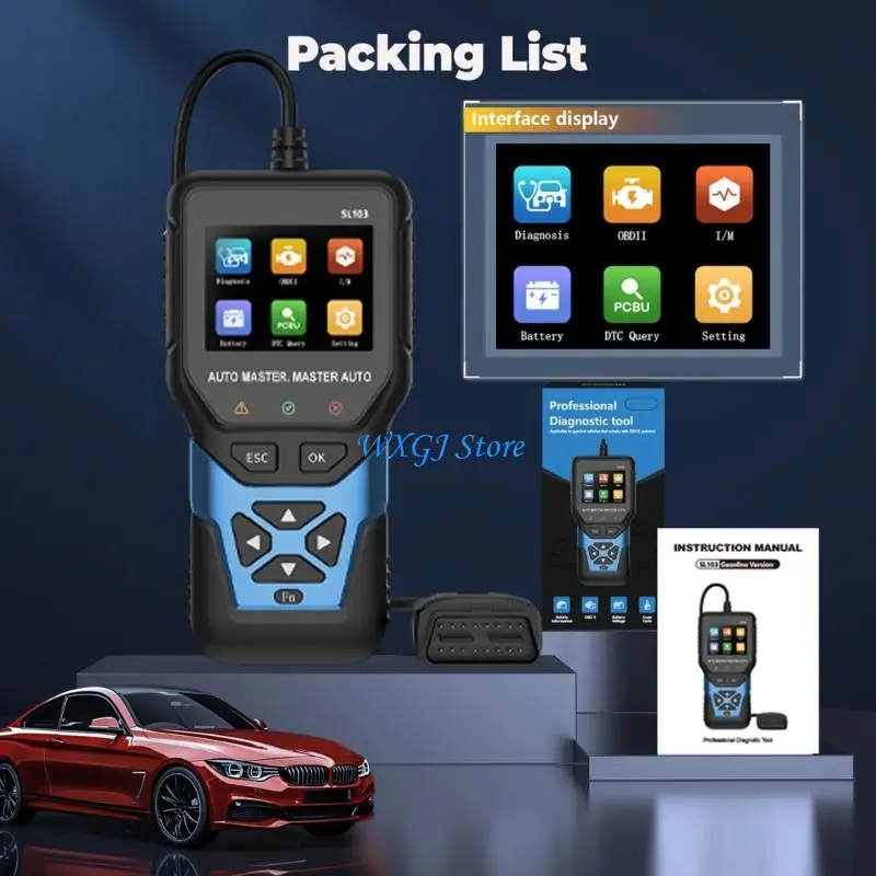 

37JE Universal All System Car Diagnostic Device Error Code Reset Engine Monitoring 2.8Inch Color Screen For Car Diagnostics