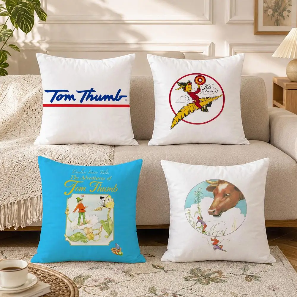 IP-Tom ThumbS Cushion Cover Soft Square Throw Pillow Covers Set for Sofa Bedroom Car Home Decoration