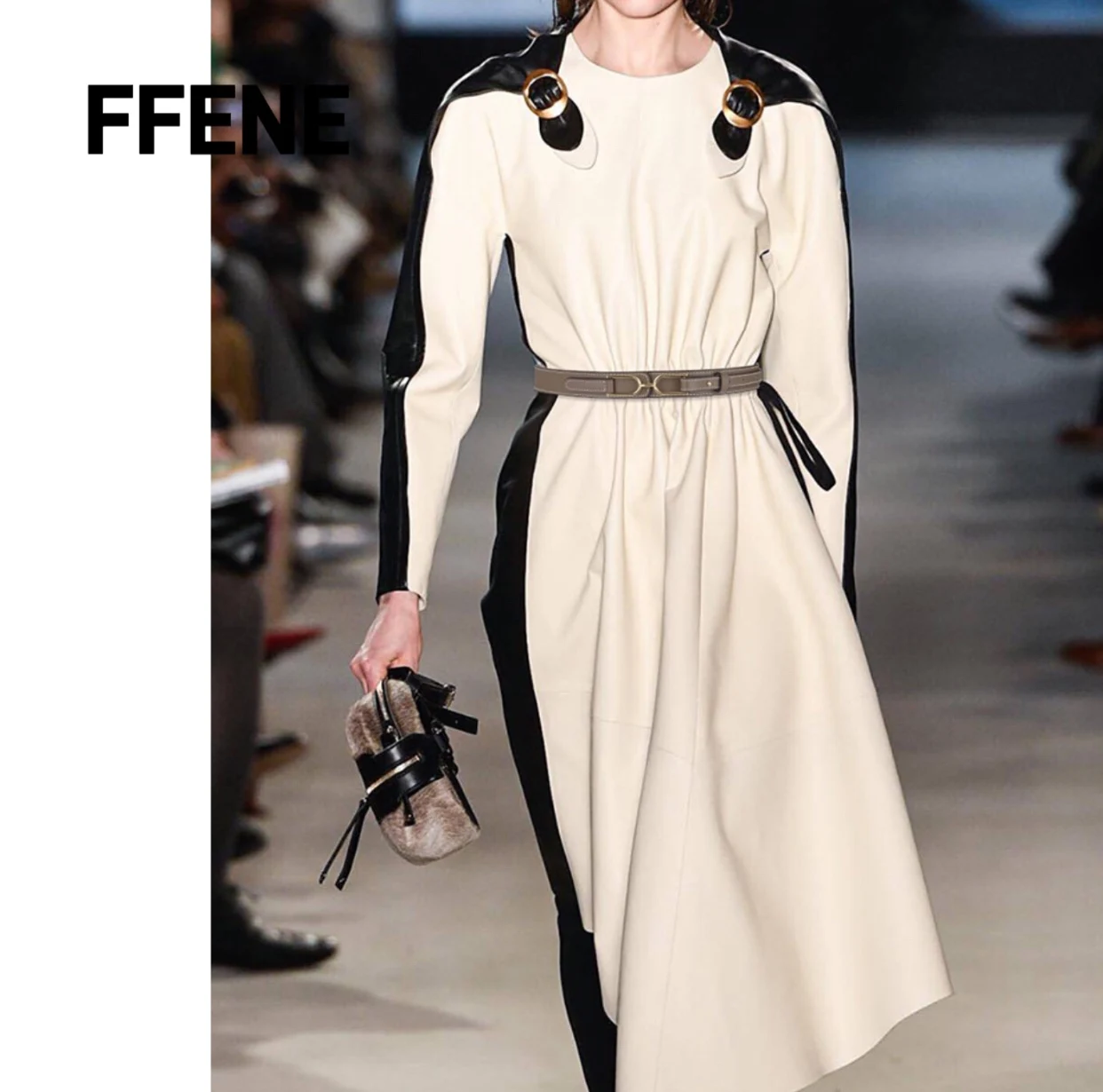 

Ladies' Luxurious Belt-Decorated Fashion Waist Cincher Set with Lace Dress, Sweater, Slim-Fit Leather Wide Belt, Women's Waistba