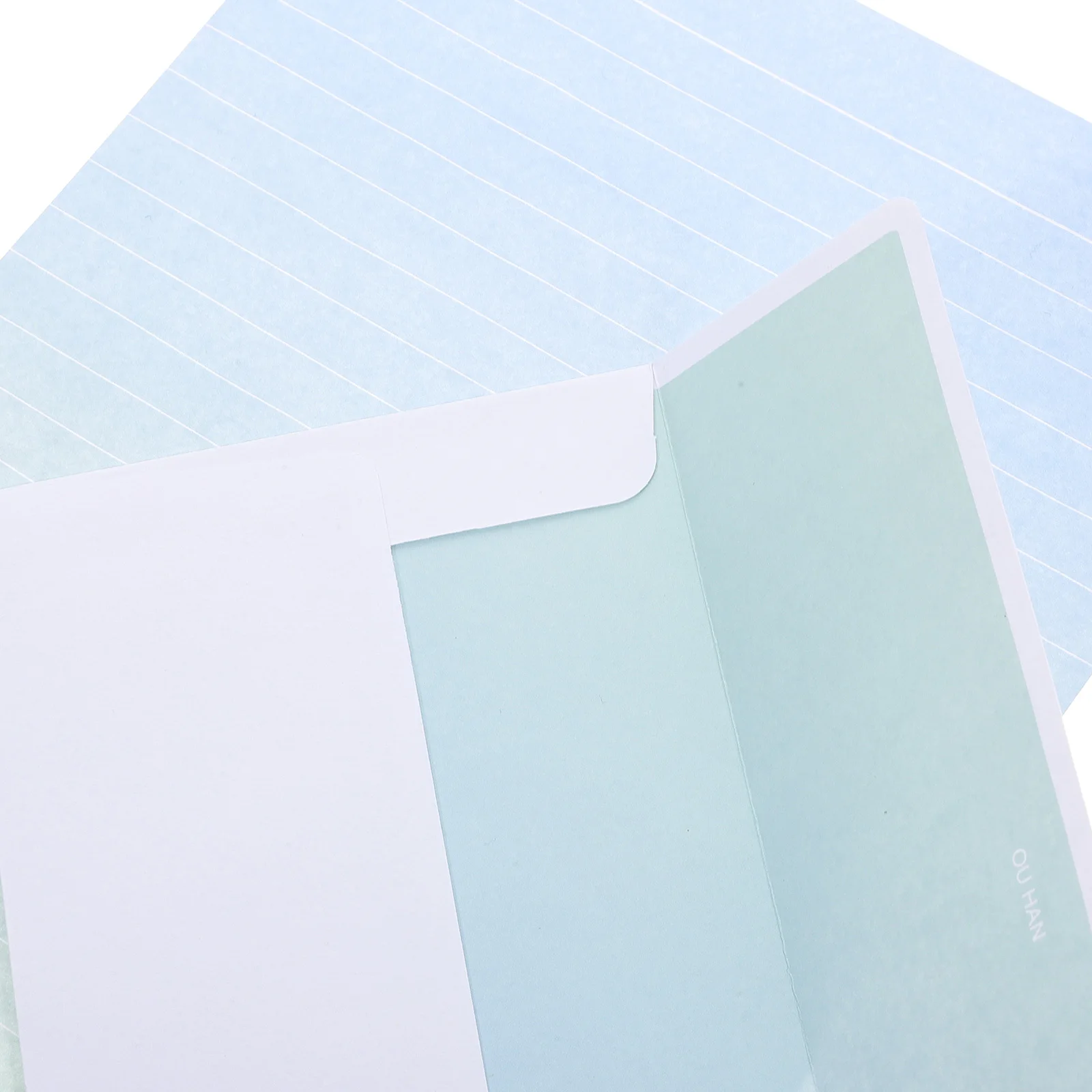 4セットの便箋と封筒セット グラデーションカラーの筆記用具 手紙、招待状、感謝状に最適