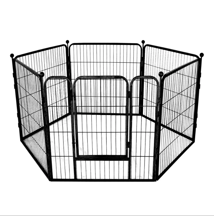 Foldable Dog Playpen Crate Metal Fence Pet Puppy Play Pen Exercise Cage 6 Panels