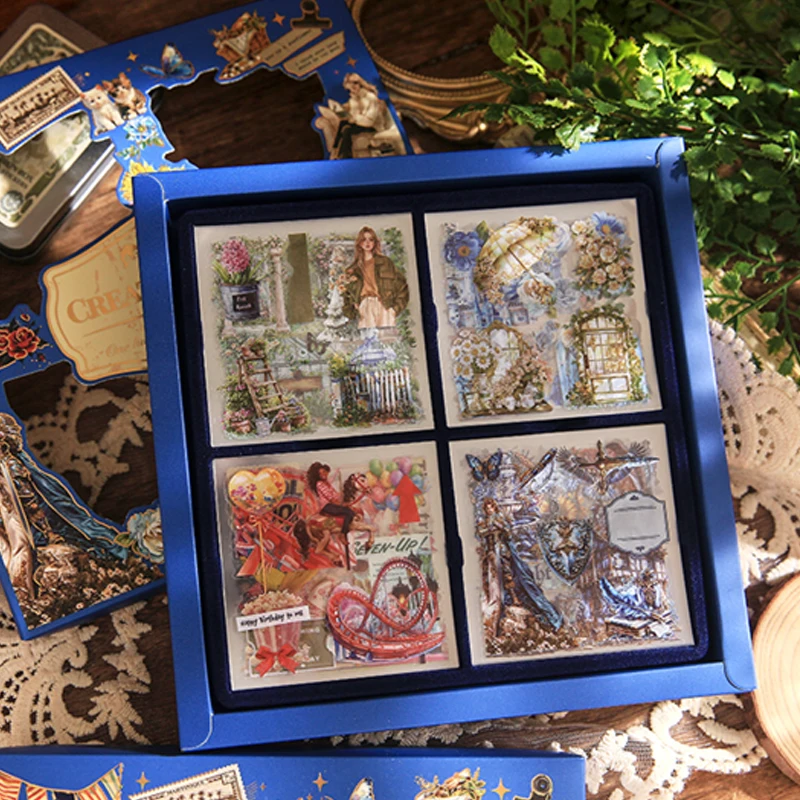 Mr Paper 100pcs/bag World Creation Series Stickers Gift Box Vintage European and American Style Stickers DIY Handbook Scrapbook