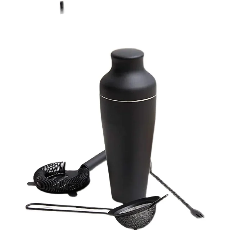 

Matt black shaker set, two-stage stainless steel two-stage, Japanese shaker, household shaker