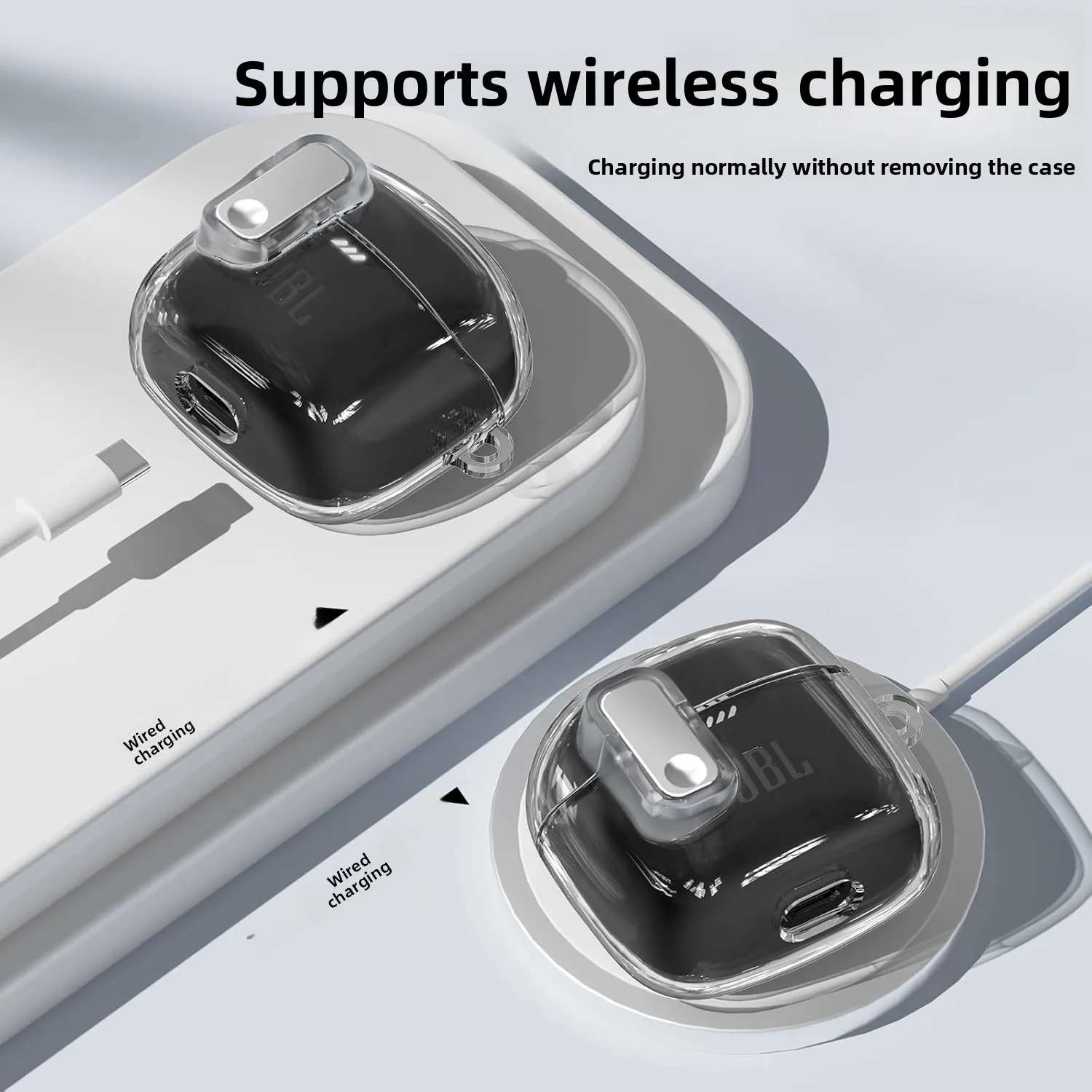 ل JBL Tune Flex سماعة واقية للصدمات بولي TPU شل غطاء حافظة سماعة الاذن مكافحة الإفلات مع هوك #2