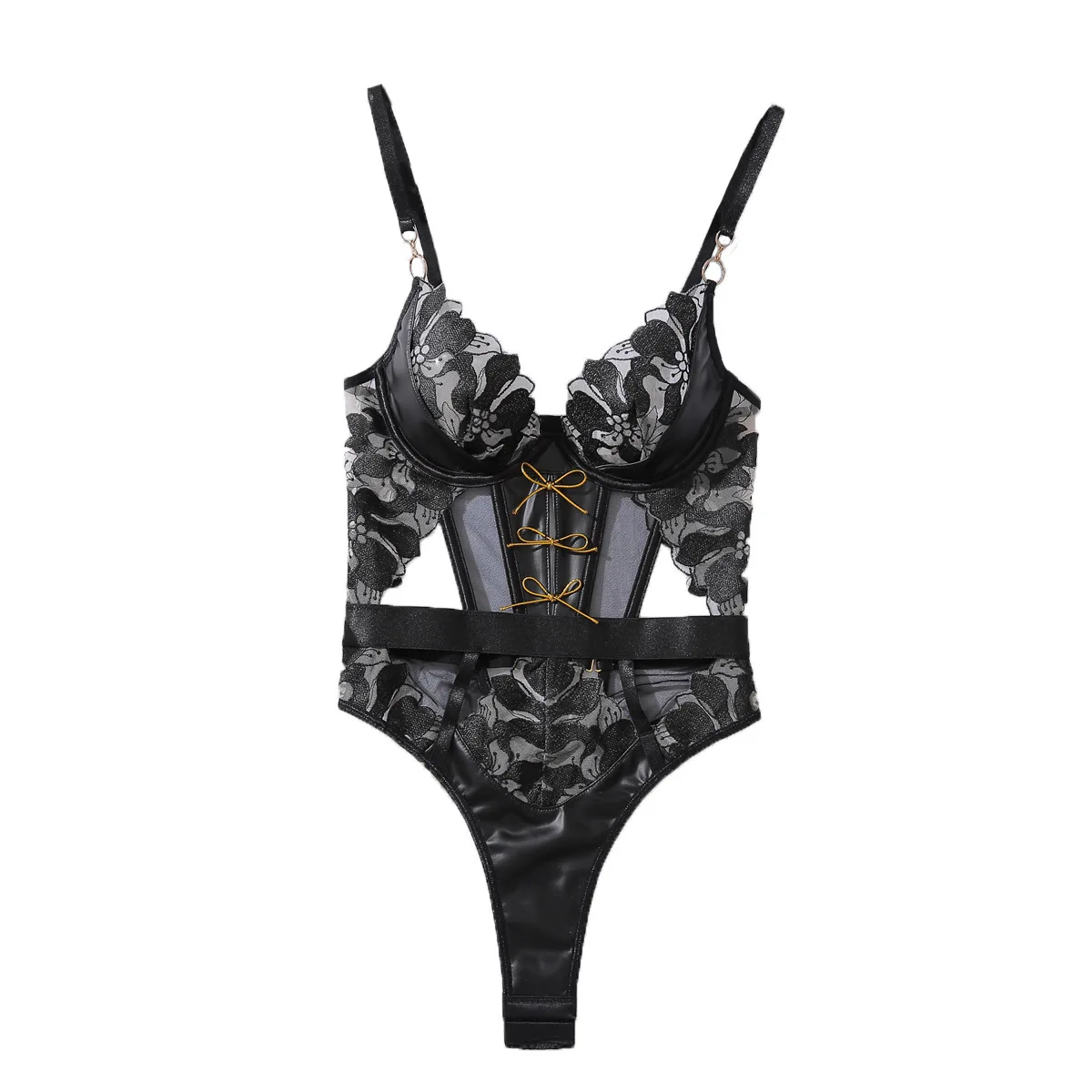 

Черный сексуальный комплект женского белья: соблазнительный костюм зайчика с вырезами на спине, прозрачный, комфортный, формирующий фигуру, цельный боди