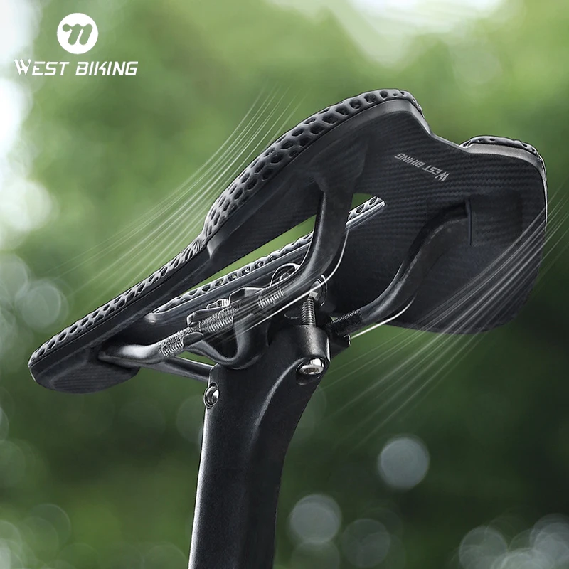 

WEST BIKING Carbon Fibre Racing Bicycle Saddle 3D Printed Ultralight Bike Seat Seat Cushion Cycling Seating Bike Parts