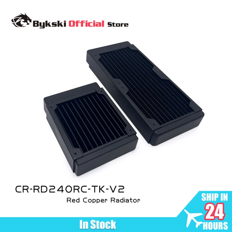 Bykski 40mm 두께 120mm 240mm 구리 단일 열 라디에이터 PC 수냉식 열교환기 12cm 팬용 CR-RD240RC-TK-V2