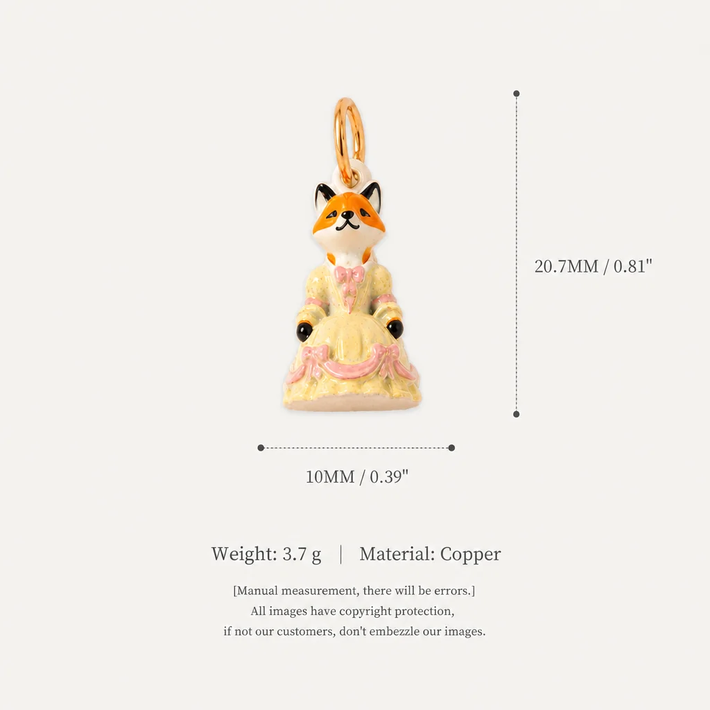 Niedliche, frische, personalisierte Prinzessin-Fuchs-Eiscreme DIY-Anhänger für die Schmuckherstellung – Detail 4