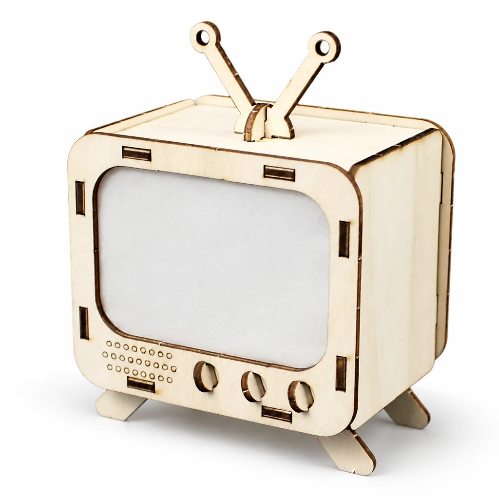 Wooden DIY Projection Mini TV Model STEM Science Kits for Kids Physics Pinhole Imaging Educational Toy School Teaching Aids